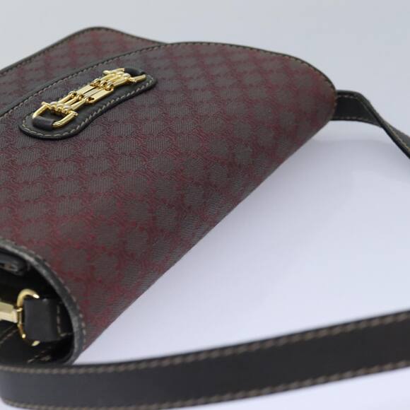 CELINE Macadam Canvas Shoulder Bag Gray Gold - Picture 6 of 12